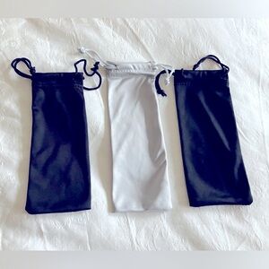 3 Soft Microfiber Drawstring Reading Glasses Pouch